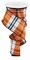Autumn Plaid Wired Edge Ribbon - 2 1/2" x 10 Yards, Orange, Black, White, Fall Decor, Halloween, Thanksgiving, Christmas, Wreath, Farmhouse Decoration, Garland, Gifts, Wreath, Bows